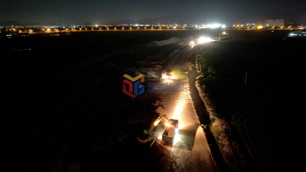 Um den Baufortschritt zu gewährleisten, wurden für die Uferstraßenprojekte von der Provinzstraße 338 bis zum Provinztor zusätzliche Nachtschicht-Bauteams eingesetzt.