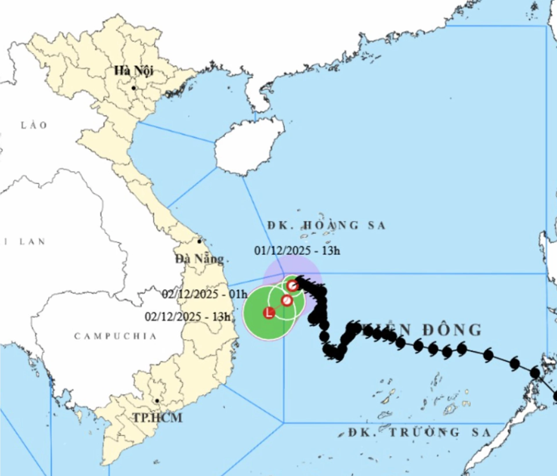 Lokasi dan ramalan arah kemurungan tropika.