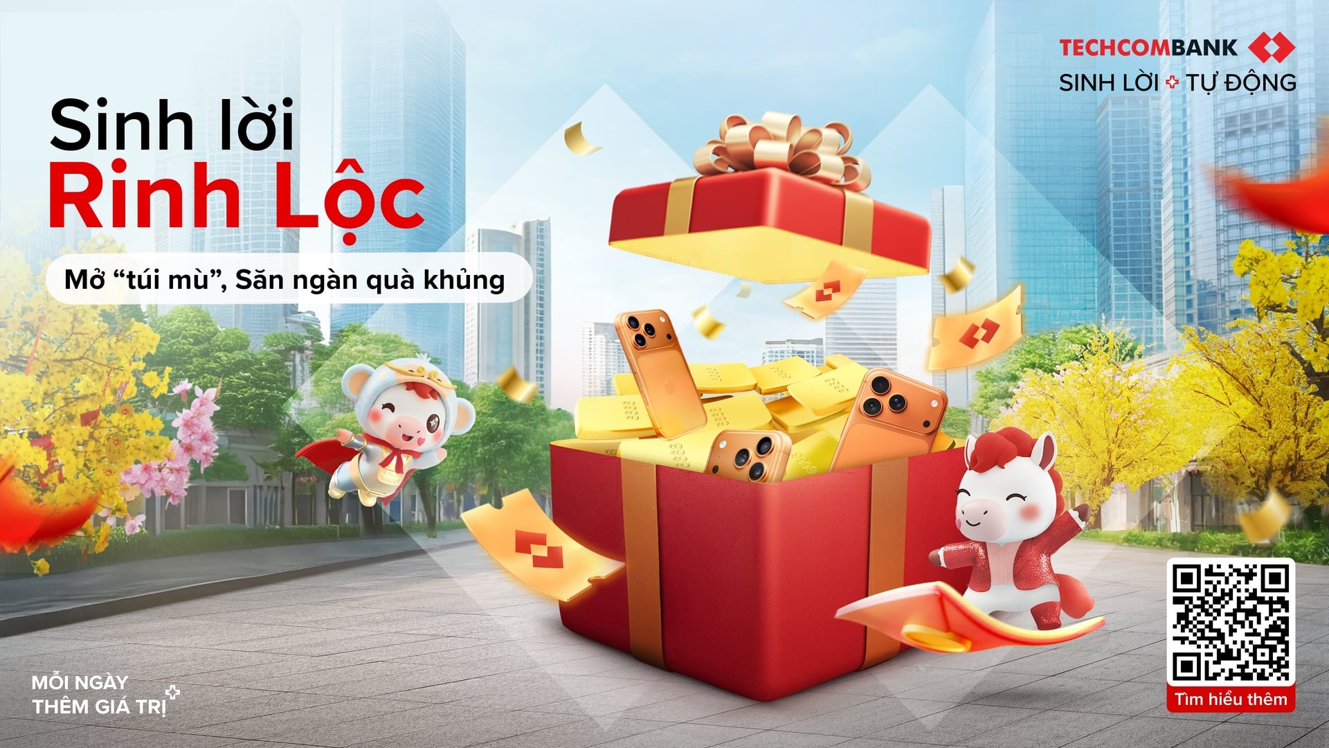 Chương trình 'Sinh Lời Rinh Lộc' trên Techcombank. Ảnh: Techcombank.