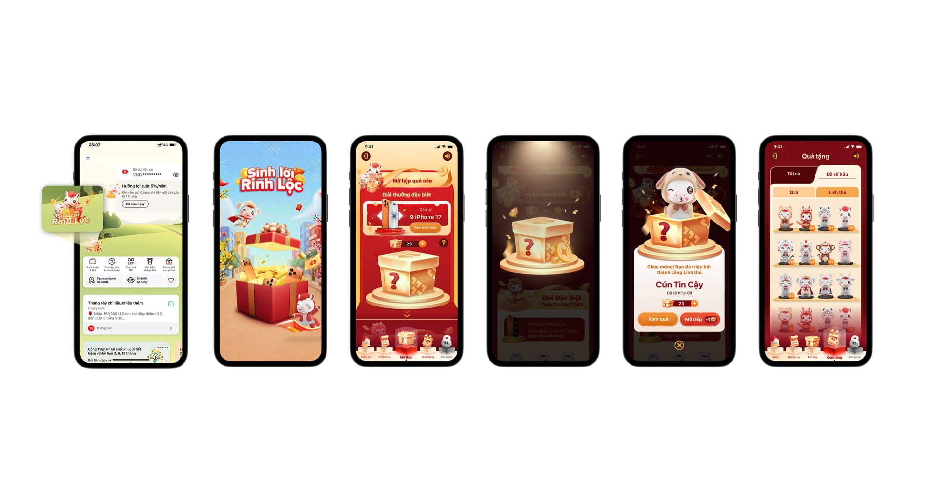 Giao diện chương trình 'Sinh Lời Rinh Lộc' trên Techcombank Mobiile. Ảnh: Techcombank.