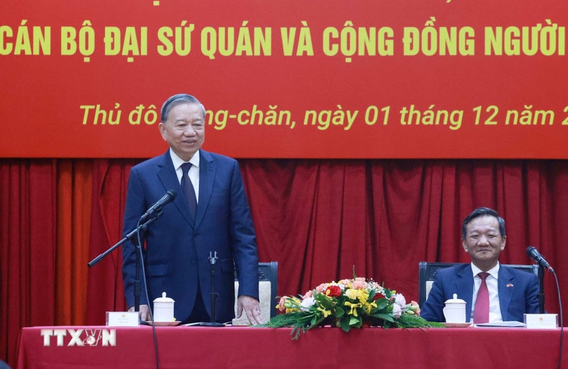 O secretário-geral To Lam discursa. (Foto: Thong Nhat/VNA)