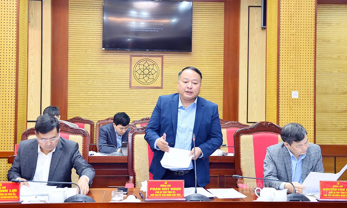 Kamrat Phan Huy Ngoc, biträdande sekreterare för den provinsiella partikommittén, ordförande för den provinsiella folkkommittén, talade vid mötet.