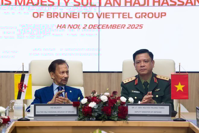 ព្រះមហាក្សត្រប្រ៊ុយណេ និងនាយករដ្ឋមន្ត្រី ង្វៀន សួនហ្វុក នៅសម័យប្រជុំការងារ.jpg