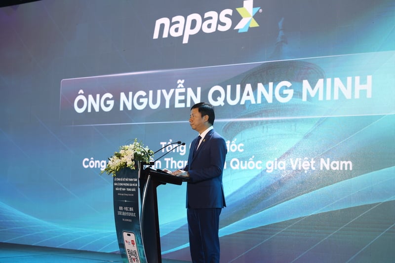 Herr Nguyen Quang Minh - Generaldirektör för NAPAS talar. Foto: Duy Minh.