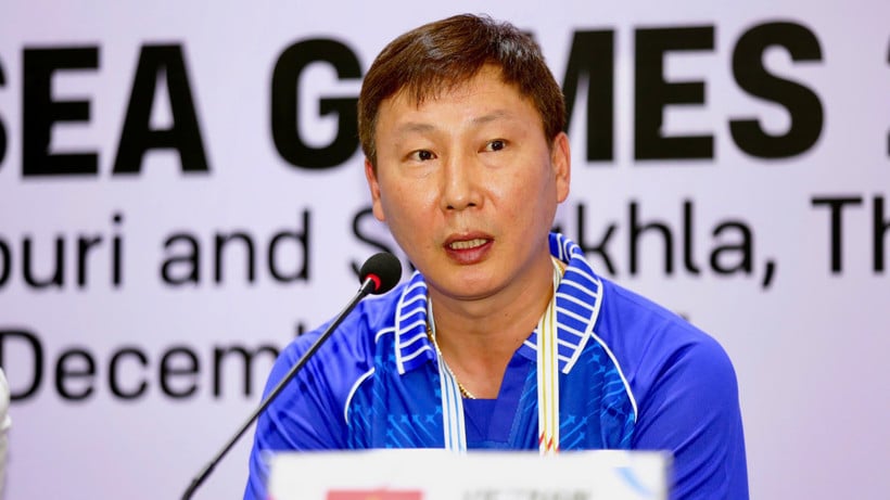 Trener Kim Sang-sik delte dette på pressekonferansen før kampen mot U22 Laos. (Foto: VFF)