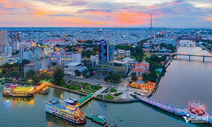 A Ninh Kieu rakpart, Can Tho egyik leghíresebb turisztikai látványossága.