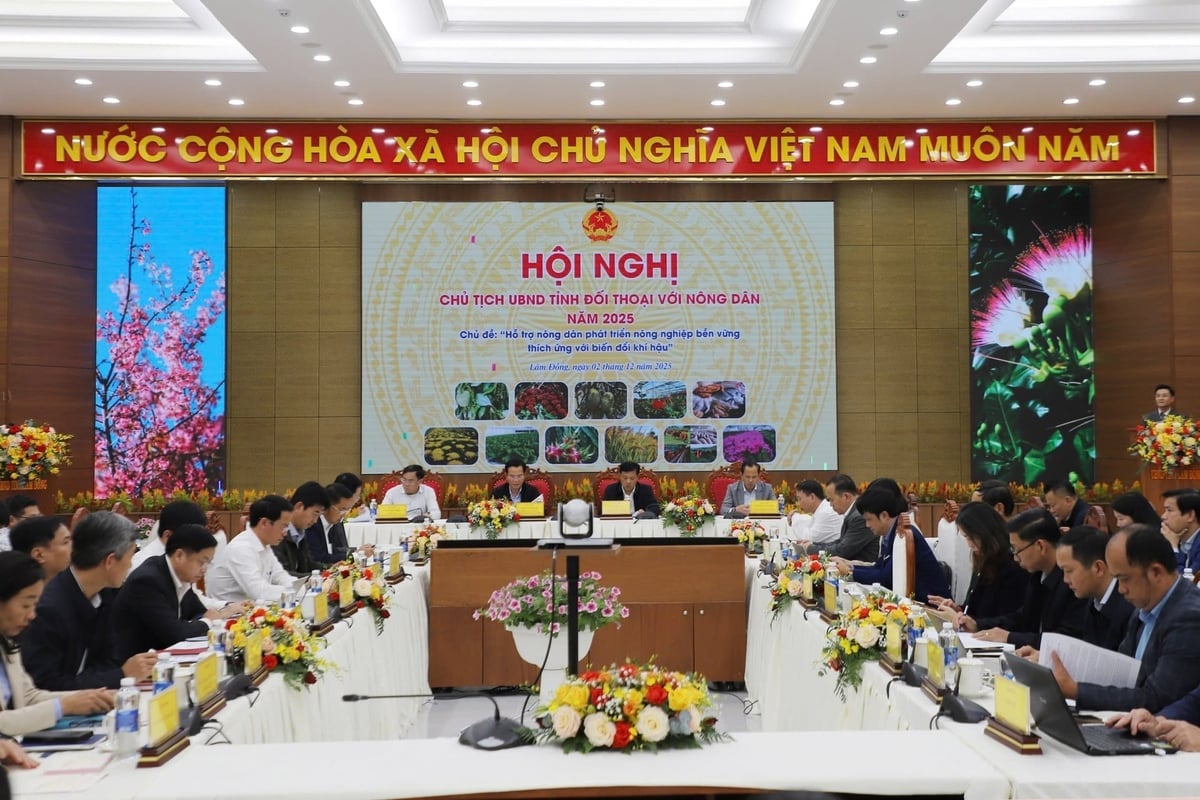 Lâm Đồng tổ chức hội nghị đối thoại với hơn 5.000 nông dân bằng hình thức trực tiếp và trực tuyến. Ảnh: Phạm Hoài.