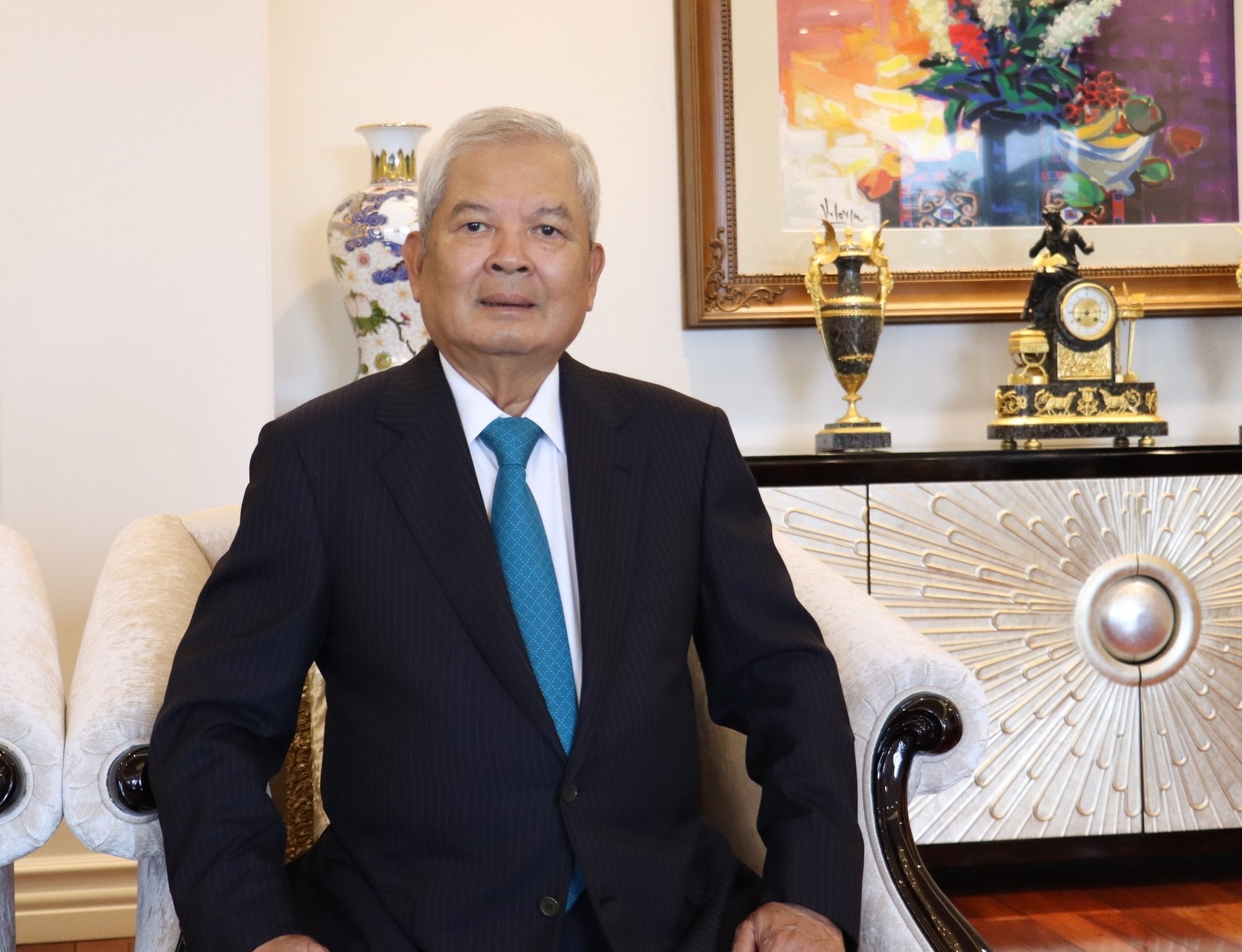 Nguyên Bộ trưởng Phạm Khôi Nguyên chia sẻ với Báo Nông nghiệp và Môi trường về vai trò, sứ mệnh và kỳ vọng đối với tờ báo trong chặng đường mới. Ảnh: Nguyễn Thủy.