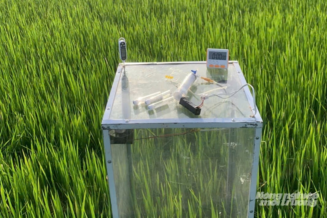 Thiết bị đo lượng phát thải khí nhà kính. Ảnh: Võ Dũng.