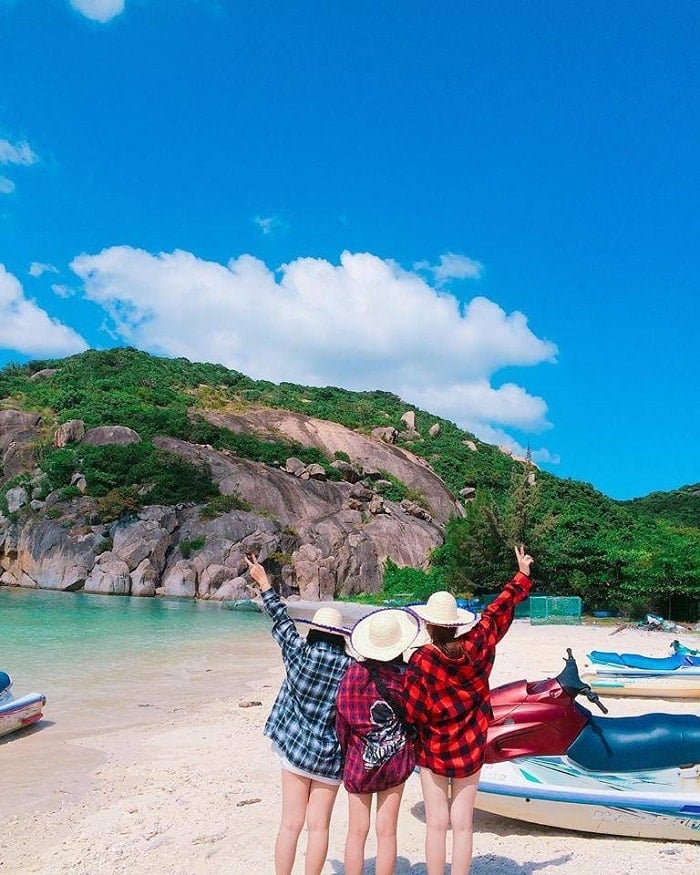 Nha Trang beach with famous sea cable car