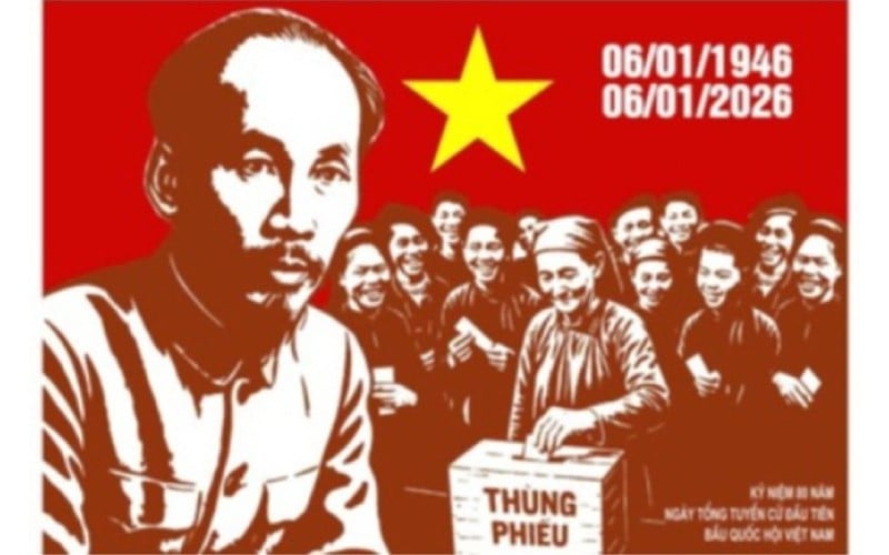 ការងារ៖ រំលឹកខួបលើកទី 80 នៃការបោះឆ្នោតសកលលើកទីមួយ ដើម្បីជ្រើសរើសរដ្ឋសភាវៀតណាម (ថ្ងៃទី 6 ខែមករា ឆ្នាំ 1946 ដល់ថ្ងៃទី 6 ខែមករា ឆ្នាំ 2026) ដោយអ្នកនិពន្ធ Nguyen Anh Minh - ខេត្ត Phu Tho ។