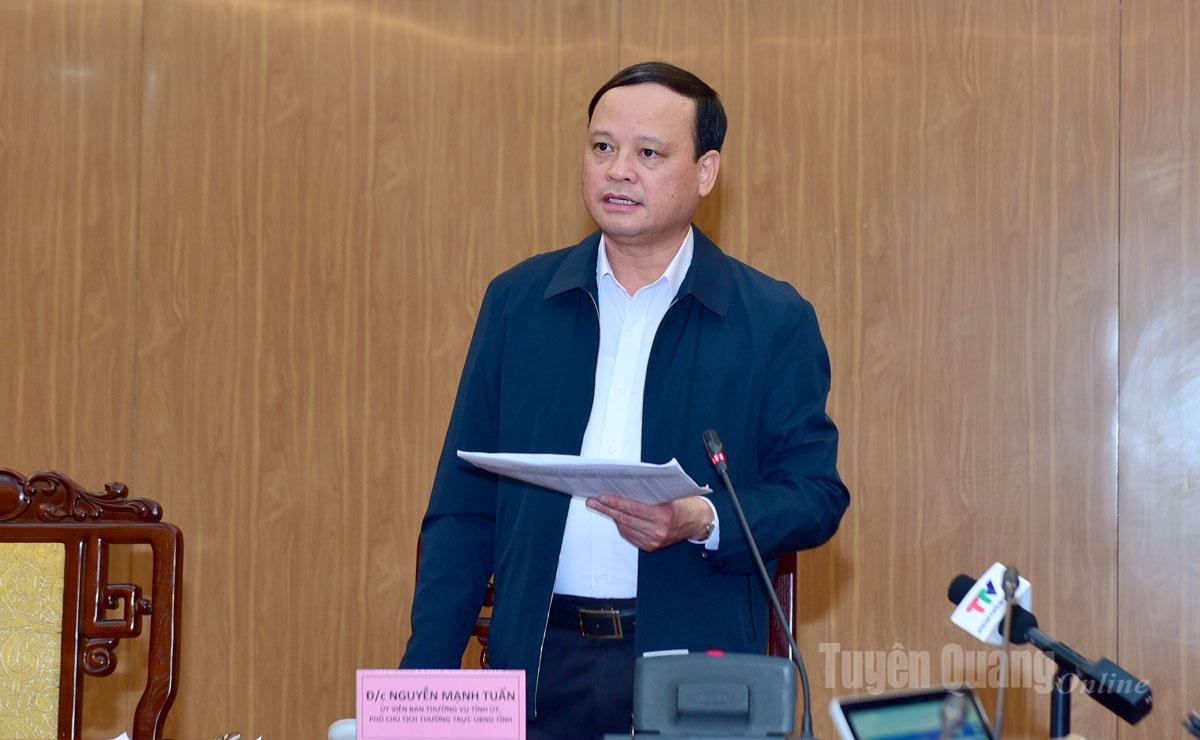 El vicepresidente permanente del Comité Popular Provincial, Nguyen Manh Tuan, pronunció un discurso de clausura en la reunión.