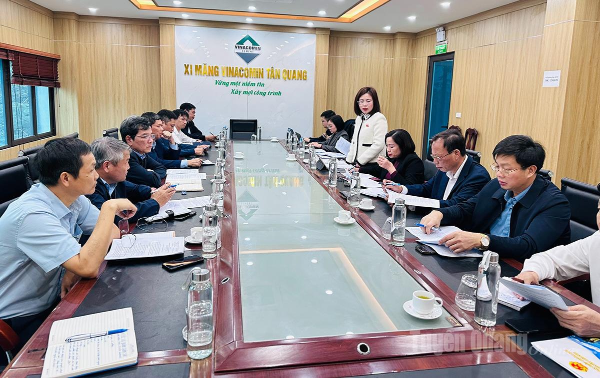 Spółka akcyjna Tan Quang Cement przyjęła delegację Zgromadzenia Narodowego Prowincji w celu nadzorowania tematu „Wdrażanie polityk i przepisów dotyczących ochrony środowiska”.