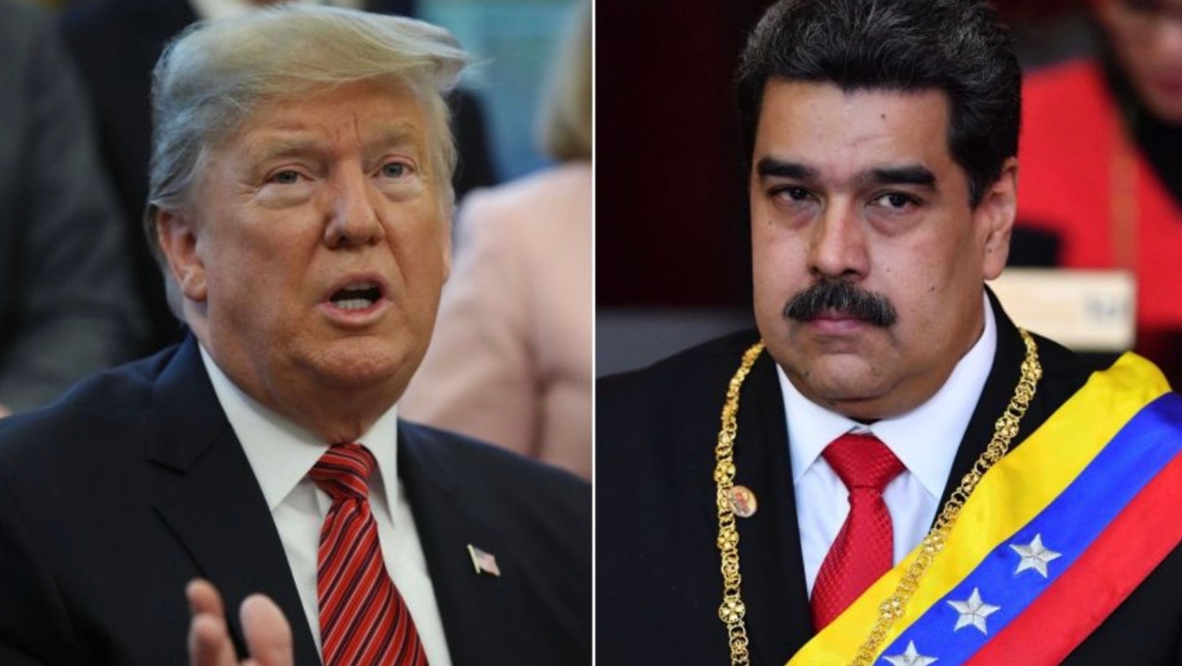Le président américain Donald Trump et le président vénézuélien Nicolás Maduro.