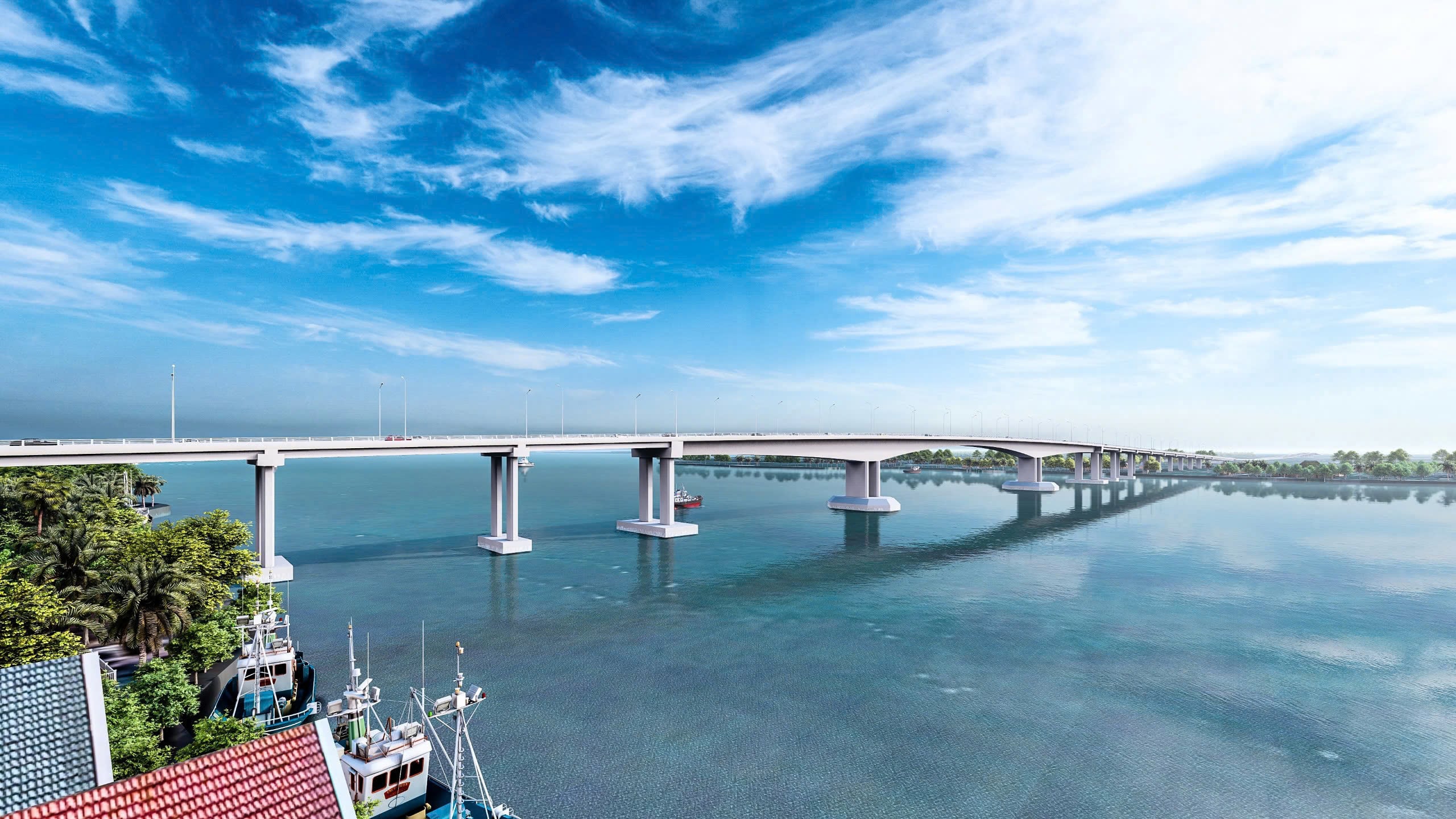 Perspektif jembatan Dinh Khao.