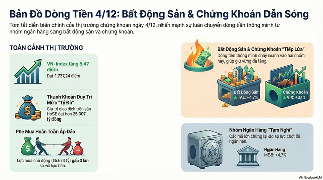 Chứng khoán ngày 4-12: Dòng tiền 