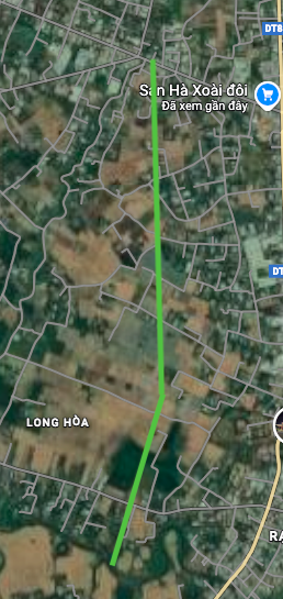 ផែនទីផ្លូវថ្មីឆ្លងកាត់ខេត្ត 835 នៅលើរូបភាពផ្កាយរណប។