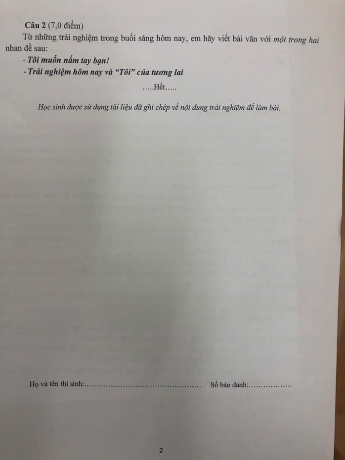 Xúc động đề thi 