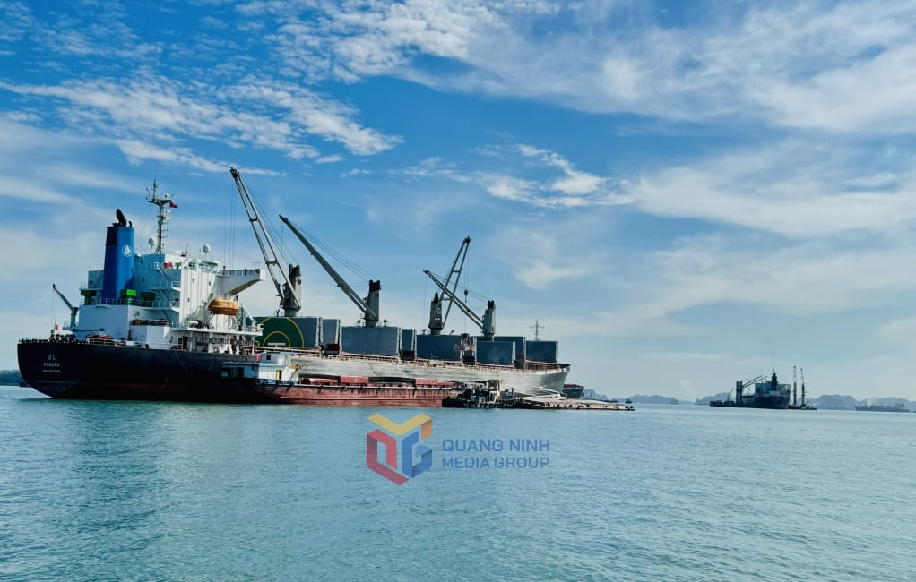 Nakládka a vykládka nákladu a logistické činnosti v oblasti Con Ong - Hon Net. Foto: Manh Truong
