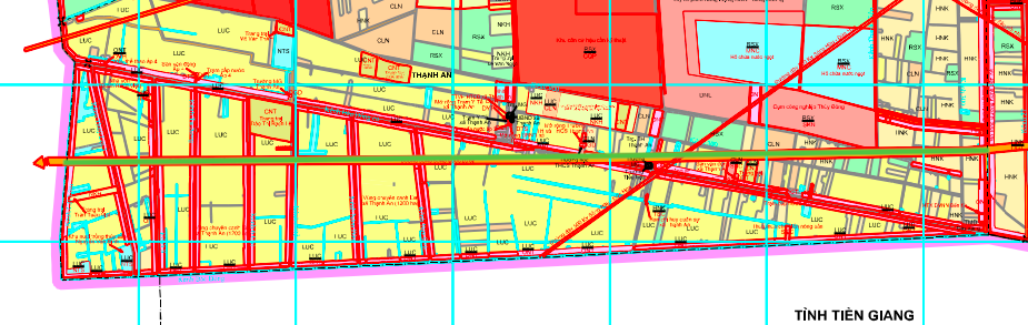 خريطة تخطيطية للمسار الموازي للطريق السريع الوطني 62 في بلدية ثانه هوا.