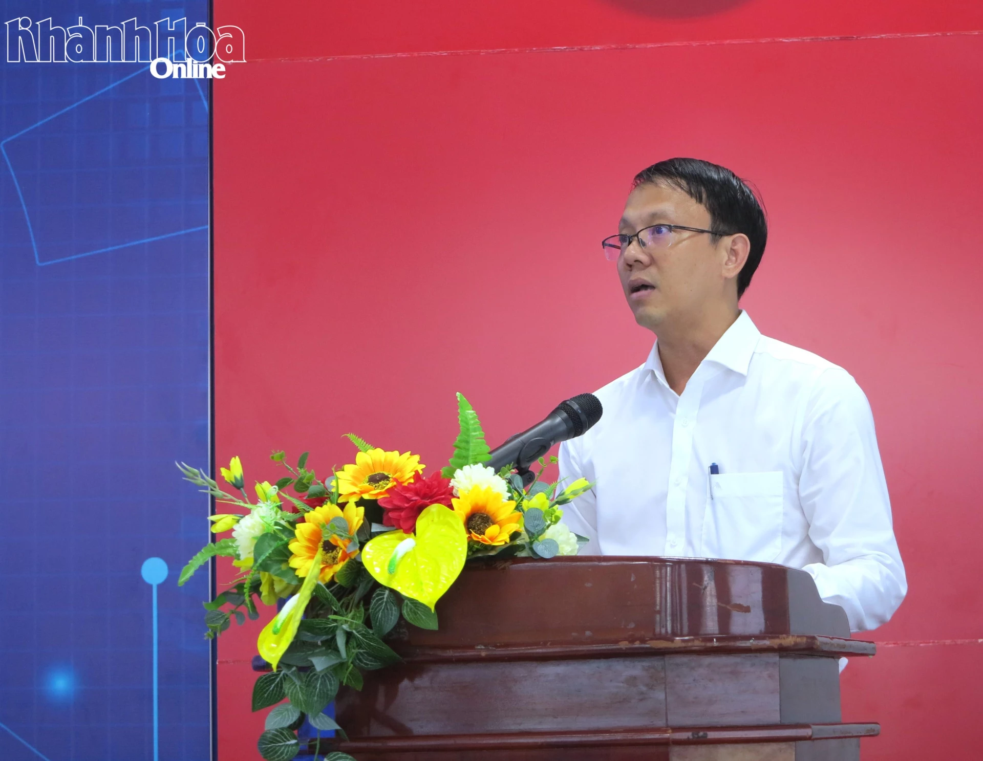 Đồng chí Nguyễn Thanh Hà phát biểu tại chương trình. 