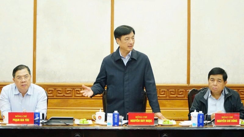 Kamrat Nguyen Duy Ngoc, politbyråledamot, sekreterare i Hanois partikommitté och biträdande ordförande för styrkommittén talade vid mötet.