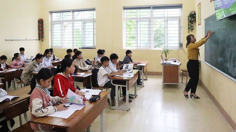Lestijd op de Yen Son middelbare school, district Thanh Son (Phu Tho). (Foto: MANH XUAN)