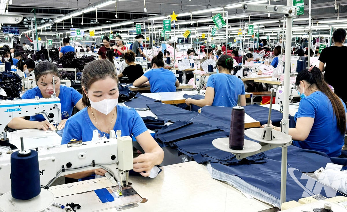 Γραμμή εξαγωγών ενδυμάτων στην TNG Investment and Trade Joint Stock Company - μια εγχώρια επιχείρηση με σημαντικές συνεισφορές στην «σταθερή περιοχή» της βιομηχανίας Thai Nguyen το 2025