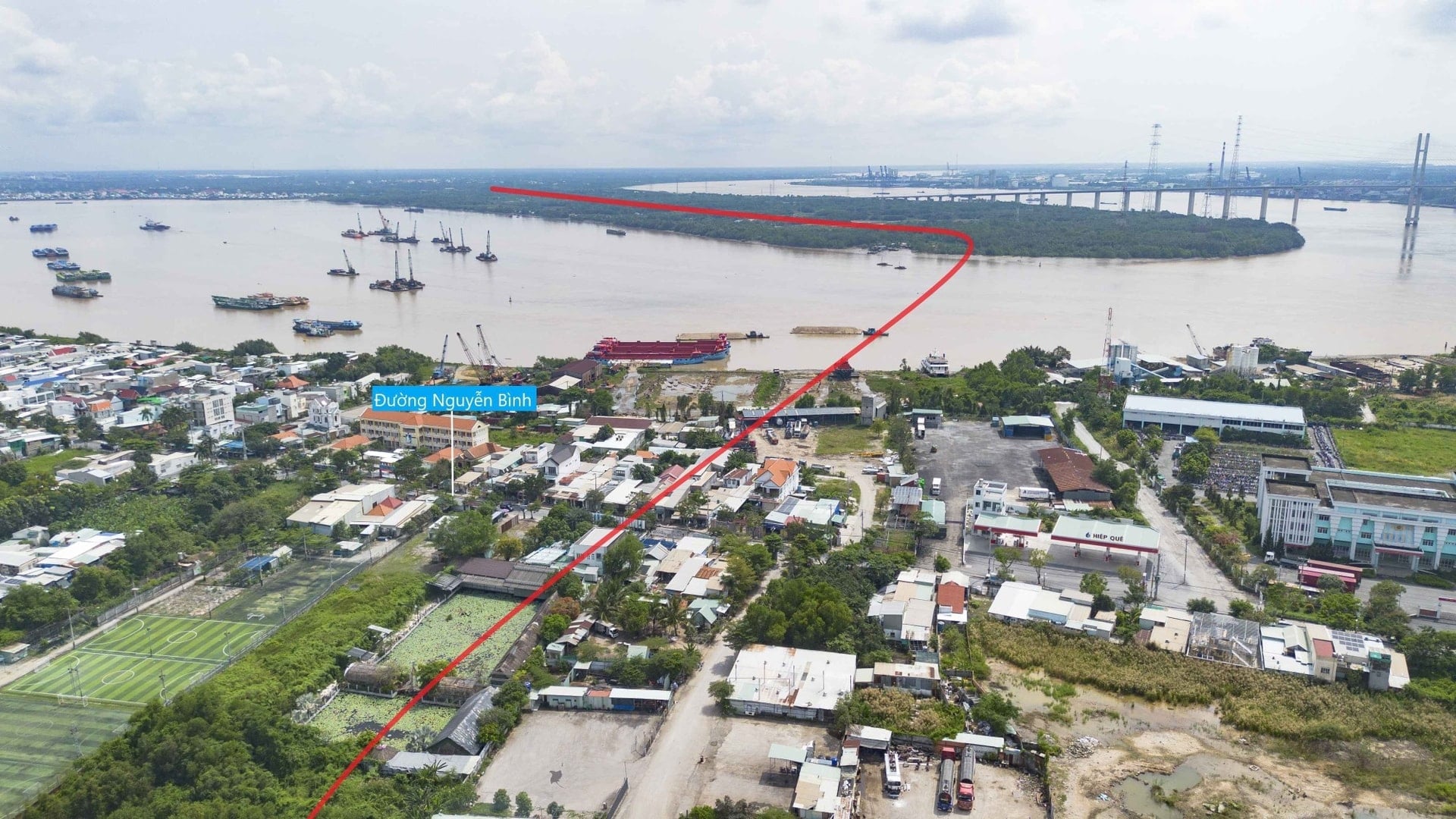 Kawasan sungai Soai Rap, di mana jambatan Can Gio dirancang untuk dibina bagi menghubungkan lalu lintas ke kawasan tersebut.