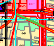 Схема планирования соединительного маршрута провинциальной дороги 836B на карте землепользования.