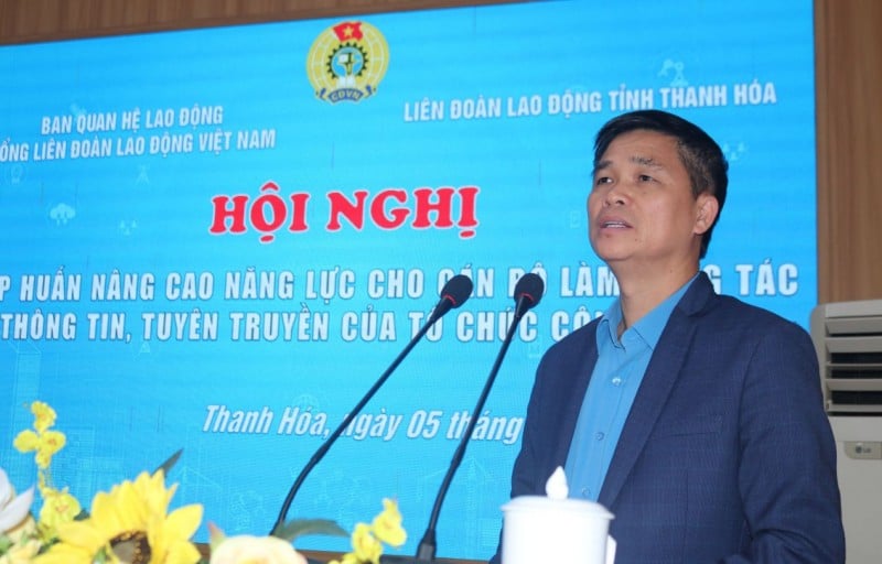 Selon le vice-président Ngo Duy Hieu, la compréhension de la nouvelle situation est primordiale dans le travail de communication syndicale. (Photo : T.L.) Theo Phó Chủ tịch Ngọ Duy Hiểu, việc hiểu rõ bối cảnh tình hình mới rất quan trọng trong công tác truyền thông công đoàn. (Ảnh: T.L)