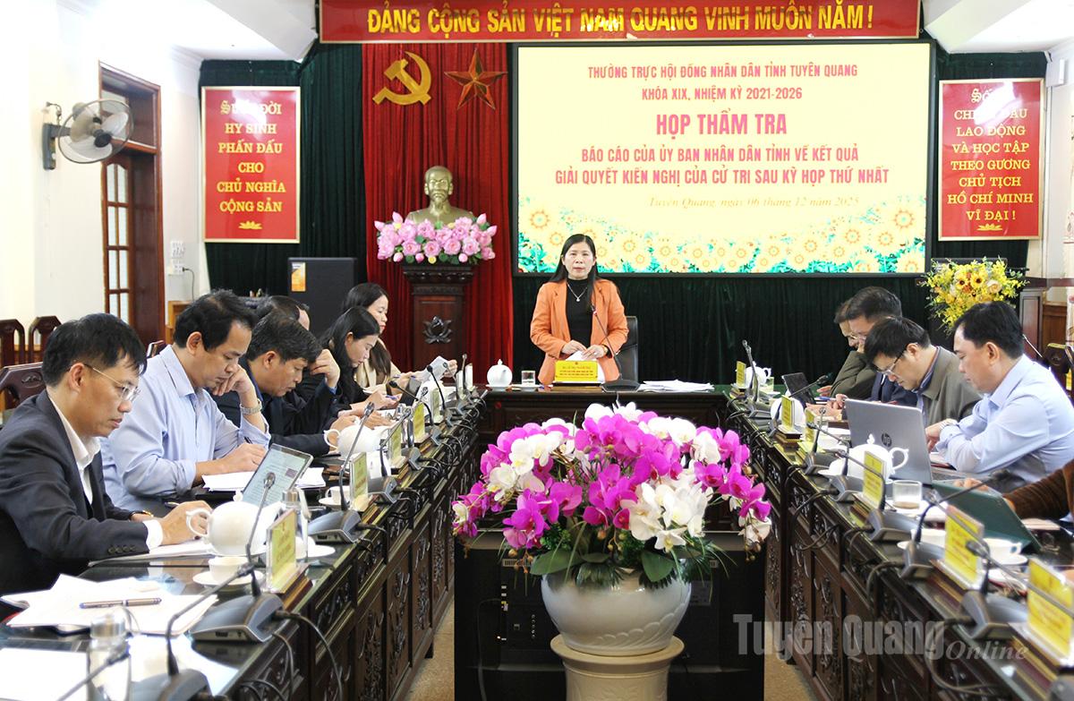 Nestleder i det provinsielle folkerådet, Le Thi Thanh Tra, ledet møtet.