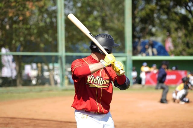 Good news: Vietnam baseball team convincingly defeated Malaysia - Photo 3. Tin vui: Đội tuyển bóng chày Việt Nam thắng thuyết phục Malaysia- Ảnh 3.