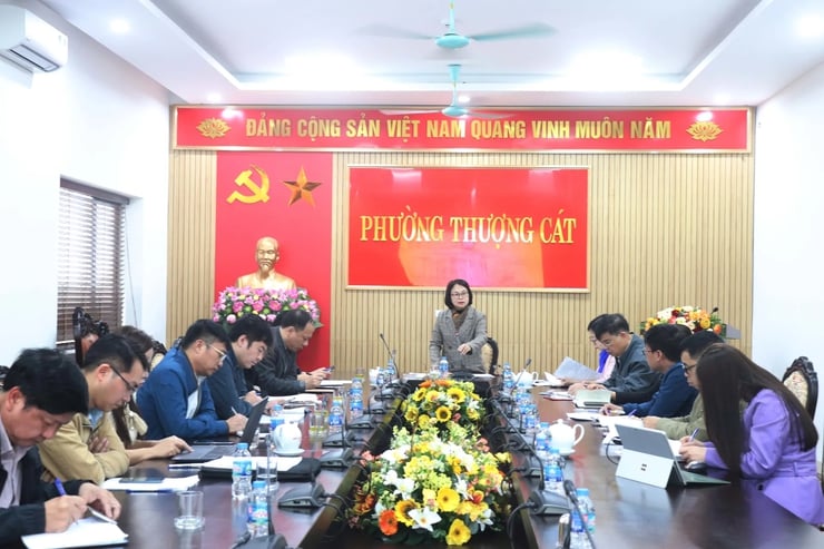 Thuong Cat-distriktet: Vid det första samrådet godkändes kandidatstrukturen för folkrådets delegater för mandatperioden 2026–2031 – Foto 1. Phường Thượng Cát: hiệp thương lần 1 thông qua cơ cấu ứng cử đại biểu HĐND nhiệm kỳ 2026 - 2031- Ảnh 1.