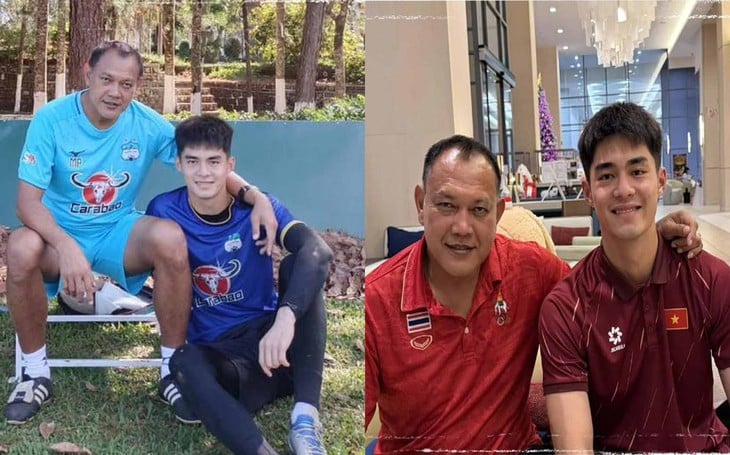 Thủ môn Trung Kiên gặp thầy cũ ở đội tuyển U22 Thái Lan - Ảnh 1.