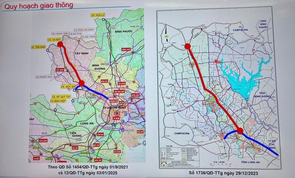 Route map of Go Dau - Xa Mat expressway project connecting with Ho Chi Minh City - Moc Bai expressway.