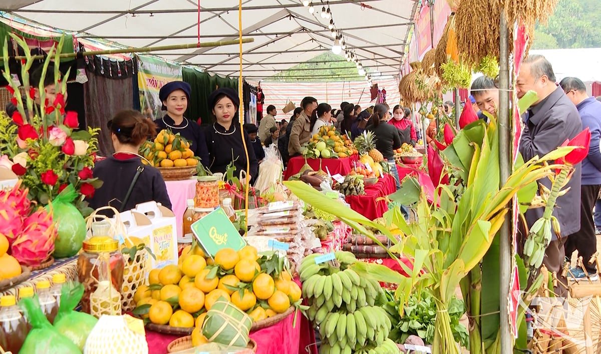 Typical products of Bach Thong commune at the festival.