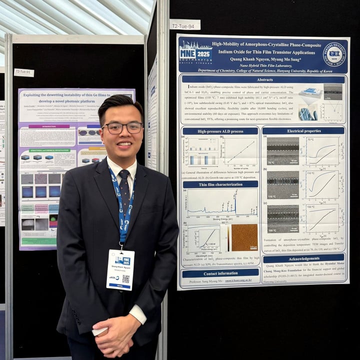 ທ່ານ ຫງວຽນກວາງແຄງ ທີ່ກອງປະຊຸມສາກົນດ້ານວິສະວະກໍາຈຸລະພາກ ແລະ ນາໂນ ຄັ້ງທີ 51 ຢູ່ Southampton, ອັງກິດ, ກັນຍາ 2025 (ພາບ: NVCC)