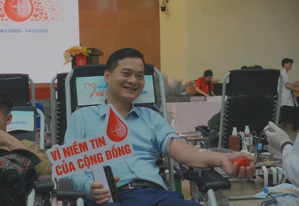 Nhiều cán bộ EVNGENCO1 đã nhiều lần tham gia hiến máu tiếp tục đồng hành, góp những 'giọt máu hồng' cho người bệnh. Ảnh: EVNGENCO1.