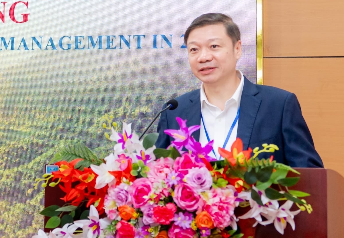 Cục trưởng Cục Lâm nghiệp và Kiểm lâm Trần Quang Bảo nhấn mạnh tầm quan trọng của hệ thống rừng đặc dụng và rừng phòng hộ. Ảnh: Quý An.