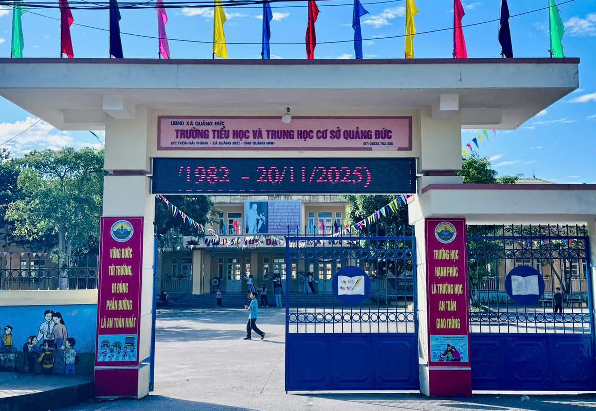 একীভূতকরণের পর কোয়াং ডাক প্রাথমিক ও মাধ্যমিক বিদ্যালয়।