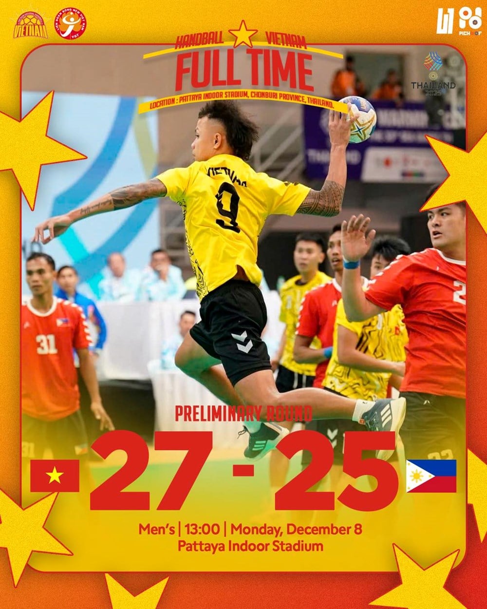 Η ανδρική ομάδα χάντμπολ του Βιετνάμ κερδίζει τον εναρκτήριο αγώνα των SEA Games 33 - φωτογραφία 1