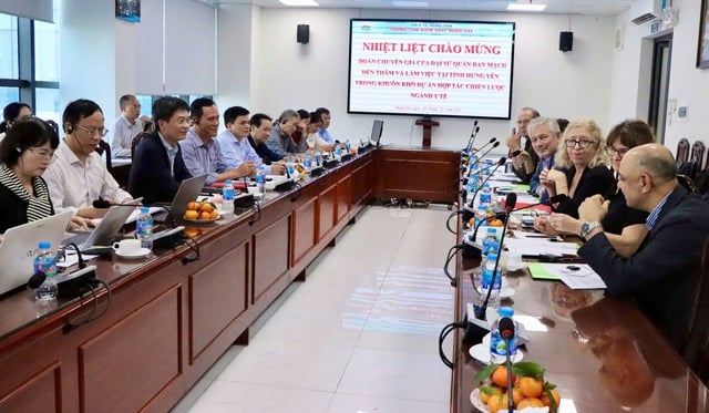 Especialistas médicos dinamarqueses trabalhando em Hung Yen - Foto 1. Đoàn chuyên gia y tế Đan Mạch làm việc tại Hưng Yên- Ảnh 1.