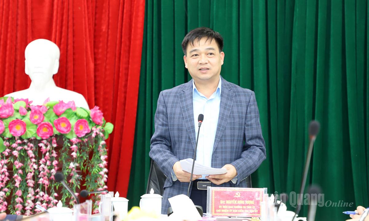 Chủ nhiệm Ủy ban Kiểm tra Tỉnh ủy Nguyễn Hưng Vượng phát biểu kết luận hội nghị.