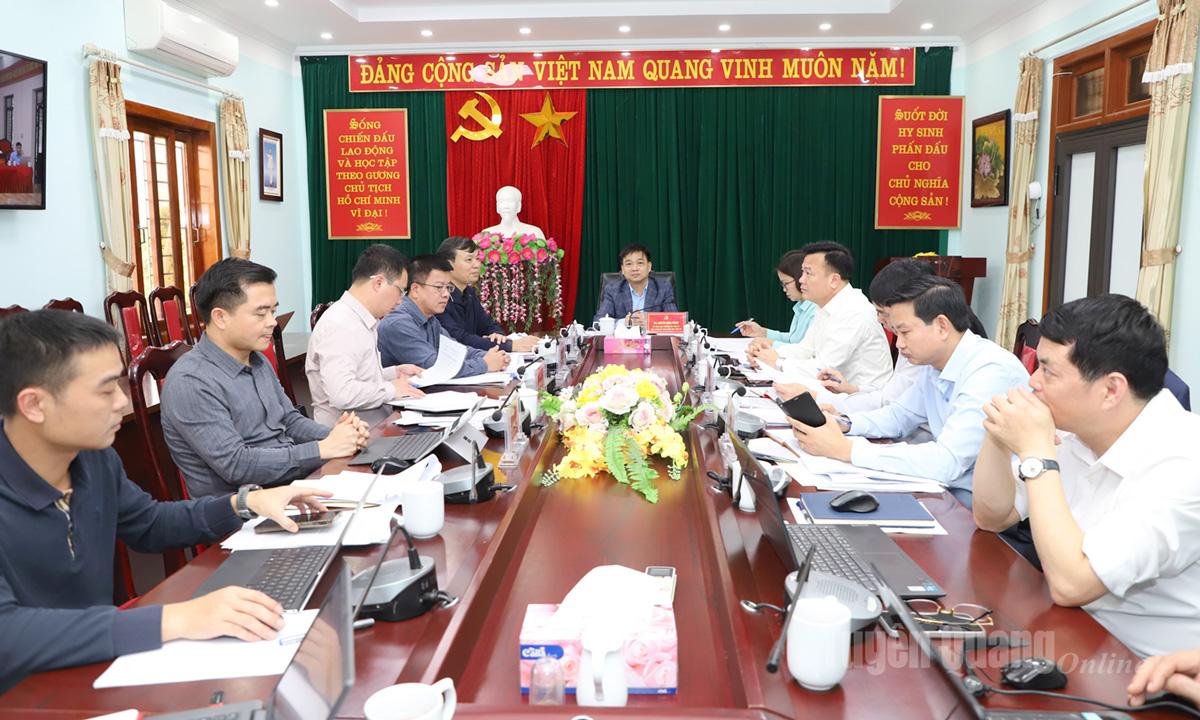 Các đại biểu dự hội nghị tại điểm cầu Ủy ban Kiểm tra Tỉnh ủy.