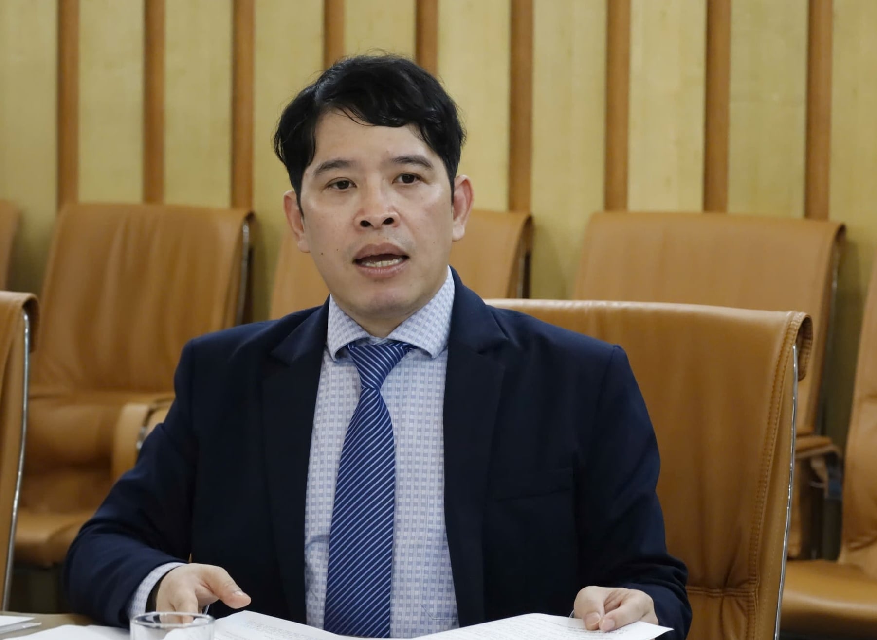 Mr. Nguyen Dinh Tho, Deputy Director of the Institute of Strategy and Policy on Agriculture and Environment, Project Director, said that in the 2024-2025 period, the project has completed many important procedures. Photo: Hoang Hien. ông Nguyễn Đình Thọ, Phó Viện trưởng Viện Chiến lược, Chính sách Nông nghiệp và Môi trường, Giám đốc Dự án, cho biết trong giai đoạn 2024-2025, dự án đã hoàn thành nhiều thủ tục quan trọng. Ảnh: Hoàng Hiền.