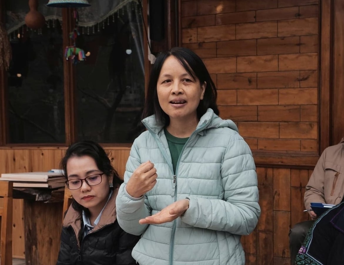Mevrouw Vu Quynh Anh, adjunct-hoofdadviseur van GREAT, vertelt over de resultaten van het GREAT-project. Foto: Phuong Linh. Bà Vũ Quỳnh Anh, Phó Cố vấn trưởng GREAT, chia sẻ về những thành quả Dự án GREAT. Ảnh: Phương Linh.