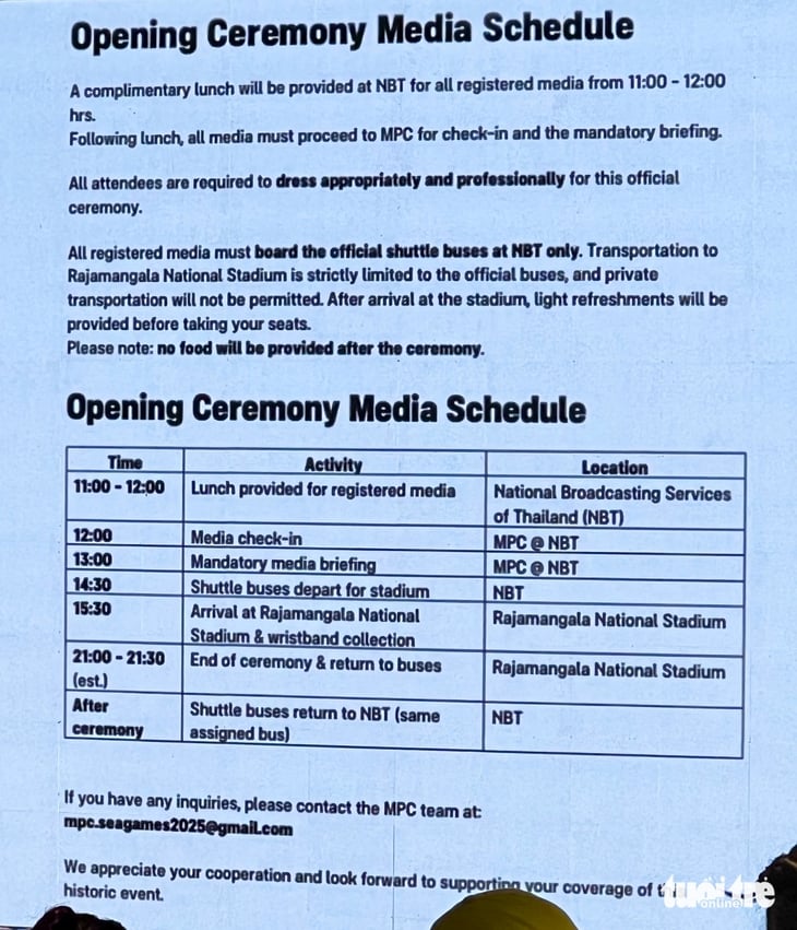 Tác nghiệp khai mạc SEA Games 33: Phóng viên phải có mặt trước 7 tiếng - Ảnh 2.