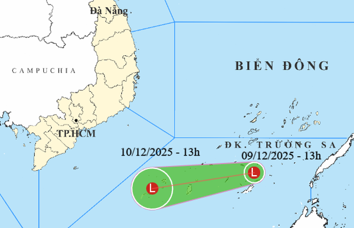 Áp thấp đã hình thành, dự báo Phan Rang, Phan Thiết mưa to - Ảnh 1.
