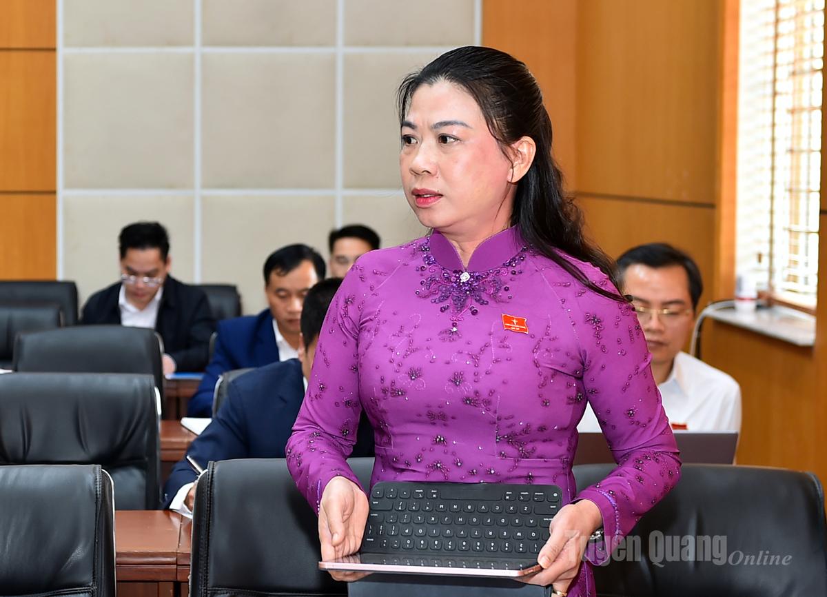 Заместитель секретаря провинциального комитета партии Ле Тхи Ким Зунг приняла участие в обсуждении в дискуссионной группе № 2.